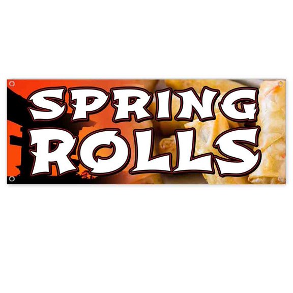 Spring Rolls 13 oz Banner | Non-Fabric | Heavy-Duty Vinyl Single-Sided With Metal Grommets