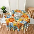 thumbnail image 3 of Fall Round Tablecloth 60Inch Autumn Pumpkin Sunflower Circle Table Cloth Colorful Thanksgiving Decorative Reusable Heat Resistant Table Cover for Kitchen Dining Holiday Farmhouse, 3 of 6