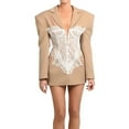 thumbnail image 3 of Blazer à Poches avec Revers Cranté pour Femmes T4285 Kaki G, 3 of 9