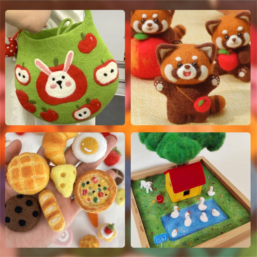 Needle Felting Set with Felting Tool Wool Needle Felting Starter Kits Needle Felting Supplies for Craft Home Decoration