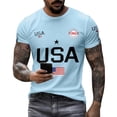 thumbnail image 6 of Dwelliawo Mens 250 Anniversary Usa Shirt American Flag Shirts 250 Anniversary Usa Pullover 1776-2026 America Independence T Shirts Light Blue M, 6 of 6