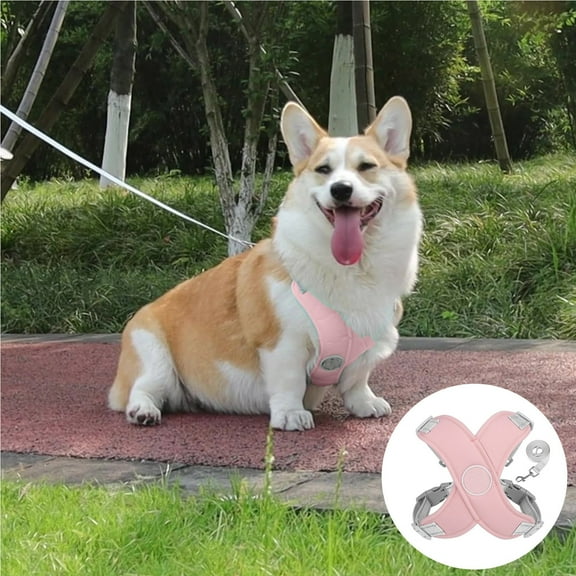 Dog Harness, No-Pull No-Choke with Leash Set for Small Medium Dogs, Adjustable Soft Padded Step-in Vest Harness with Reflective Strips, X-Frame Design for Daily Walks & Outdoor Adventures, L