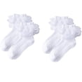 thumbnail image 1 of Laklulu Calcetines con volantes para niñas, calcetines de vestir con volantes de encaje doble, calcetines con puños giratorios para niñas pequeñas, paquete de 2, regalos, 1 of 5