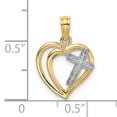 thumbnail image 3 of FJC Finejewelers 10k Yellow Gold Double Heart Cross Inside Charm, 3 of 6