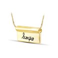 thumbnail image 2 of What's Your Sign? Gold over Silver Scorpio Engraved Zodiac Nameplate Necklace, 2 of 4