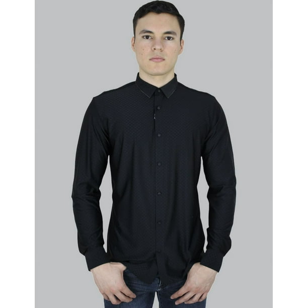 Camisa Lisa Barabas Corte Slim Fit Manga Larga