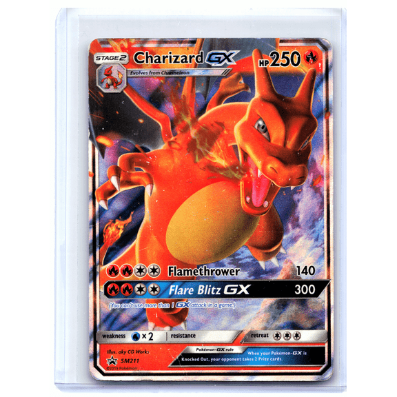 Collectible 2019 Pokemon Charizard GX Holo Black Star Promo #SM211 Sun & Moon Promos DMG