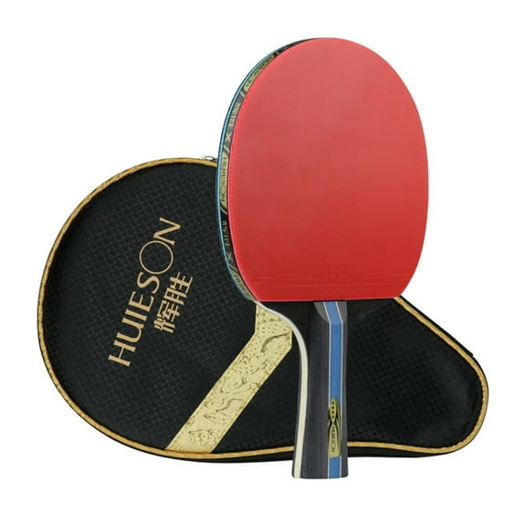 Splihome Perfect for Players of All Levels Our Double Face Pimples in Sticky Rubber Table Tennis Racket with Seven Layer Wood,Long Handle