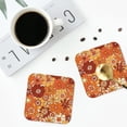 thumbnail image 5 of Bingfone Vintage Hippie Flower Leather Drinks Coasters With Set Of 6,Suitable For Home Kitchen,Coffee Cup Coasters Home Gift, 5 of 9
