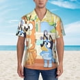 thumbnail image 2 of Lsque Bluey Pattern Hawaiian Shirt for Men Unisex Summer Beach Casual Short Sleeve Cotton Linen Button Down Shirts-XX-Large, 2 of 6