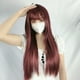 thumbnail image 1 of Peluca de fibra química, peluca larga y recta, extensión de peluca para mujer, color rojo vino, pelo largo y liso, resistente y resistente, 1 of 8