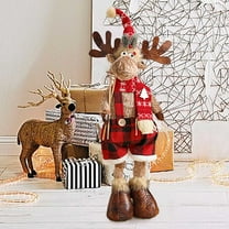 Vggrvlo Reindeer Christmas Plush Decorations 2025 Newly Cute Christmas Doll Moose Decor Ornaments Centerpiece for Bo/y Gir/l Decor