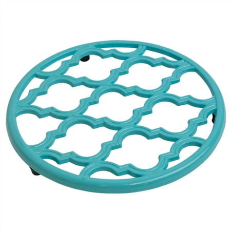 - Home Basics Moroccan Lattice Collection Cast Iron Trivet, Turquoise, 8x8x.5 Inches