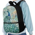 thumbnail image 4 of Uorisanigo 17 Inch School Backpack for Boys 5-12 Year, Large Capacity School Bag for Boys, Peacock Print Casual Daypack Elementary Kindergarten Schoolbags, 4 of 6