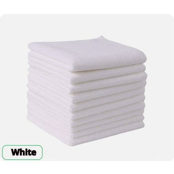 Bar Mop Cleaning Kitchen Dish Cloth Towels,100% Cotton, Machine Washable, Everyday Kitchen Basic Utility Bar Mop Dishcloth Set of 12, White