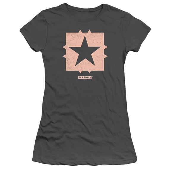Scrabble Free Space S/S Junior Women's T-Shirt Sheer Charcoal