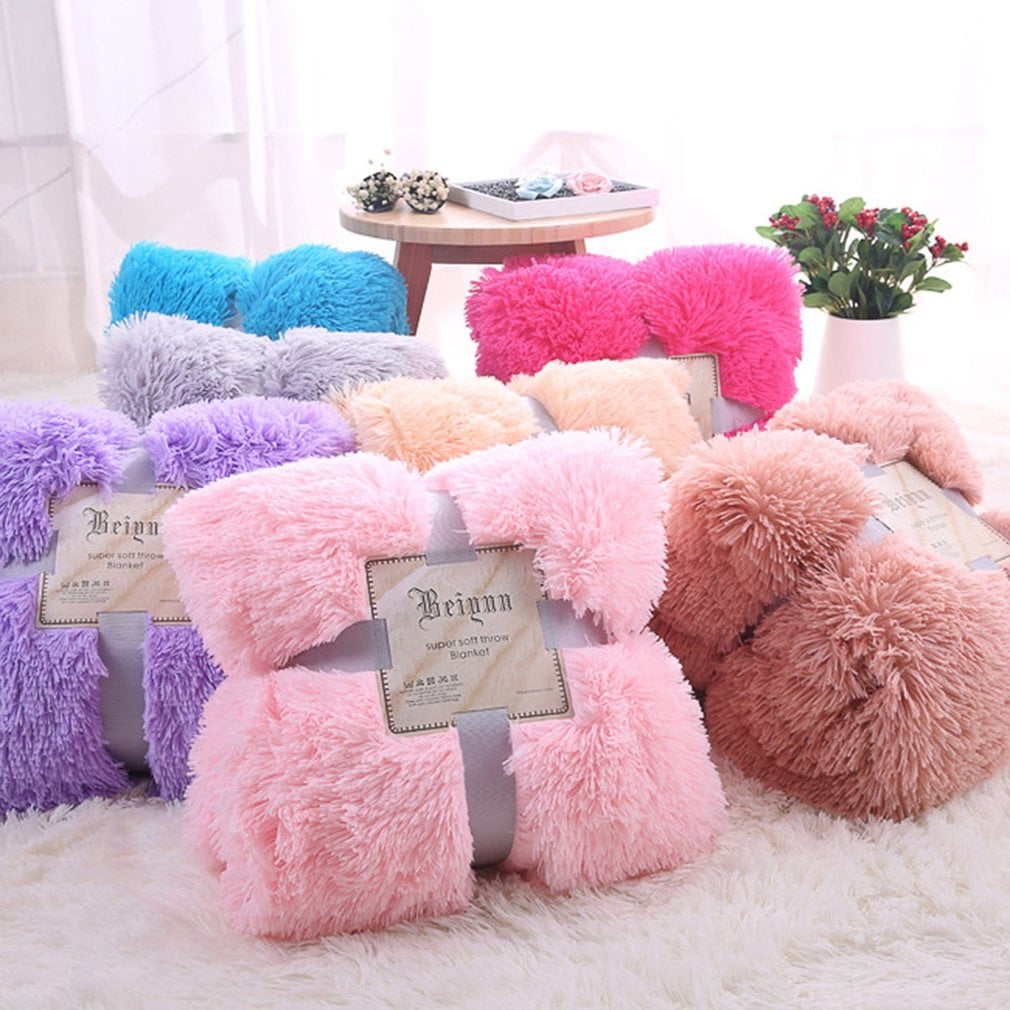 Super Soft Shaggy Faux Fur Blanket Ultra Plush Decorative Throw Blanket