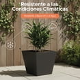 thumbnail image 4 of Maceta Cuadrada Elly Decor Clavel con Drenaje Color Negro 30 x 30 cm, 4 of 6