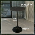 thumbnail image 6 of LeisureMod 27" Round Bar Height Dining Table with Sintered Stone Top Pub Table and Black Stainless Steel Pedestal Base for Modern Kitchen and Dining Room Verve Collection in Black Marbleized, 6 of 8