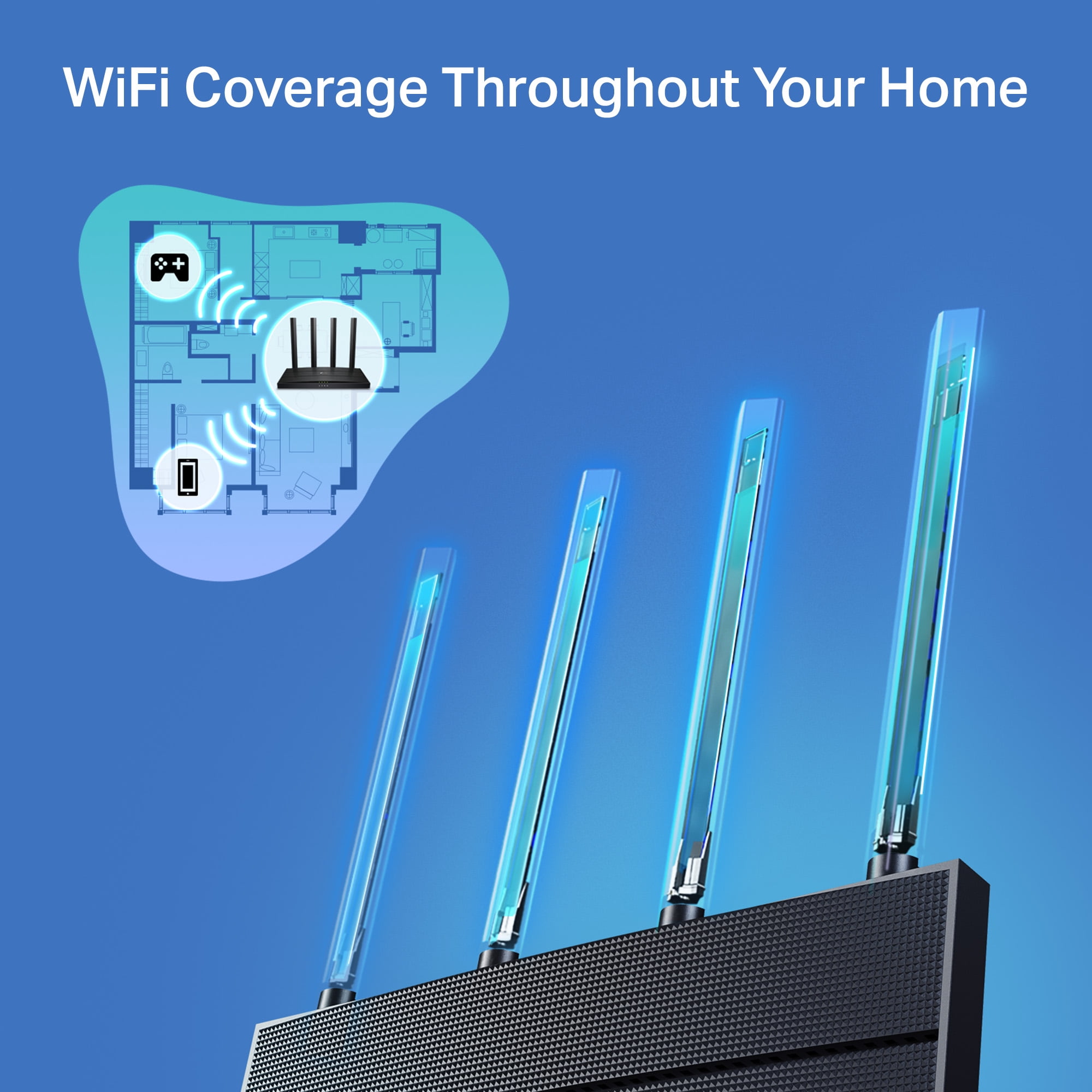 TP-Link Archer AX1300 Dual-Band High-Speed Gigabit Wi-Fi 6 Router, works with all Internet Service Providers, WPA3 Security, Easy Setup via Tether App - Archer AX1300