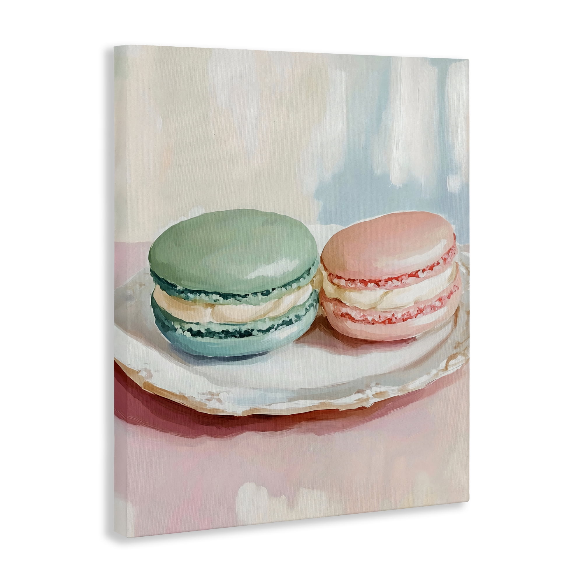 Stupell Industries Pastel Macarons on Plate Canvas Wall Art, design by The Prints Vibe