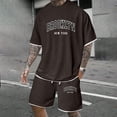 thumbnail image 2 of Afdoent Mens Two Piece Outfits Men's For Casual Stylish Two Piece Set With Letter Printed Summer Fashion Versatile Design For Comfortable And Stretchy Suit Set Summer Vacation Outfits For Men, 2 of 5