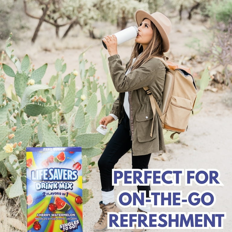 NS Lifesavers Cherry Watermelon Zero Sugar Drink Mix Sticks, 12