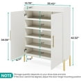 thumbnail image 2 of Tribesigns 6-Tier Large Shoe Cabinet , 30 Pairs Wood Entryway Shoe Rack for Hallway, White & Gold, 2 of 5
