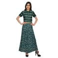 thumbnail image 1 of Soimoi Moss Georgette Fabric Leaves & Floral Block Print Fabric by Yard 42 Inch Wide, 1 of 3