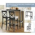 thumbnail image 5 of Euroco Farmhouse 3 Piece Dining Set,48" Rectangular Wood Bar Set Kitchen Breakfast Nook with 2 Chairs for Small Places,Gray, 5 of 9