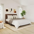thumbnail image 1 of Nexera Celebri-T Platform Bed and Plank Effect Headboard, Walnut, 1 of 6