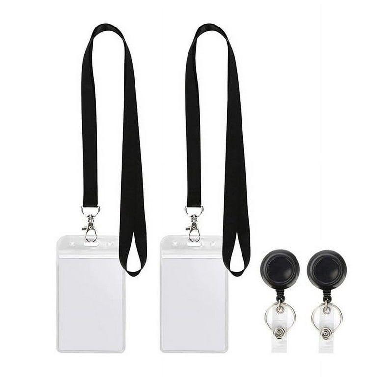 2 Pack Lanyard with ID Holders Lanyards with Retractable Badge Reel ID Holder Vertical Cruise Lanyards for ID Badges Women Keys Men Ship Card Kids