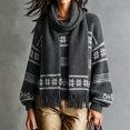 thumbnail image 5 of LUVDA Fair Isle Knit Scarf for Women Fringe Warm for Fall Winter, 5 of 5