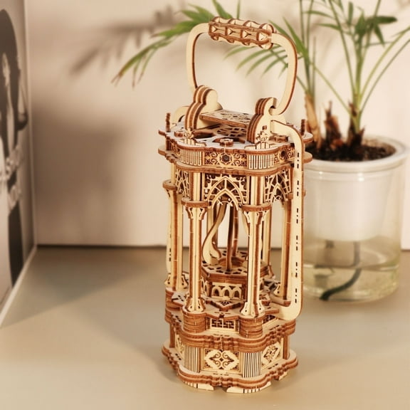 3D Wooden Puzzle Lantern – Wireless Vintage DIY Kit with Laser-Cut Eco-Wood, Desk/Home Decor & Creative Gift for Adults/Teens