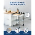 thumbnail image 3 of Stainless Steel Work Table, 30x30 Inch Commercial Food Prep Worktable with Wheels, Detachable 3-Sided Backsplash & Height-Adjustable Shelf for Kitchen Restaurant Garage, 3 of 8