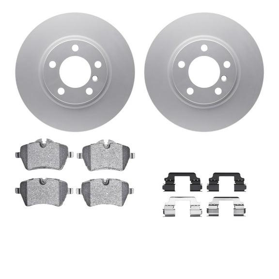Dynamic Friction Company Front Geospec Brake Rotors with 5000 Advanced Brake Pads includes Hardware 4512-32041