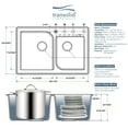 thumbnail image 7 of Transolid K-Rtdo3322 Radius 3-1/16" Drop In Double Basin Granite Kitchen Sink - Black, 7 of 7