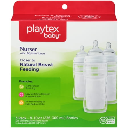 Playtex Premium Nurser Baby Bottles - 8oz, 3 Pack