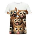 thumbnail image 4 of Xysaqa Men's Big & Tall Funny Graphic Tees Mens Summer T-Shirts Casual Crewneck Cool Party Short Sleeve Novelty Cats Printed Shirts Mens Shirts 3X 4X 5X Summer Savings, 4 of 5