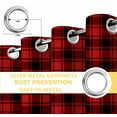thumbnail image 4 of Fsddascl Red Black Plaid Blackout Curtains for Bedroom/Living Room, Thermal Insulated Kitchen Curtains, Vintage Farmhouse Abstract Buffalo Check Grommet Darkening Window Treatment Drapes 42"x63"x2, 4 of 6