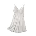 thumbnail image 1 of Chemise de Nuit Élégante pour Femmes à Col en V en Dentelle Florale à Fines Bretelles, 1 of 4