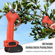48V Cordless Electric Pruning Shears Portable Garden Shears Tree Trimmer Branch Cutter with Lithium Battery Adapter for Gardening