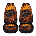 thumbnail image 5 of XYZCANDO 2 pcs Car Front Seat Covers for SUV Front Seats Car Seat Covers Soft Decorative, Van Auto Truck Vehicle Front Seats Protector, Flame Skull, 5 of 10