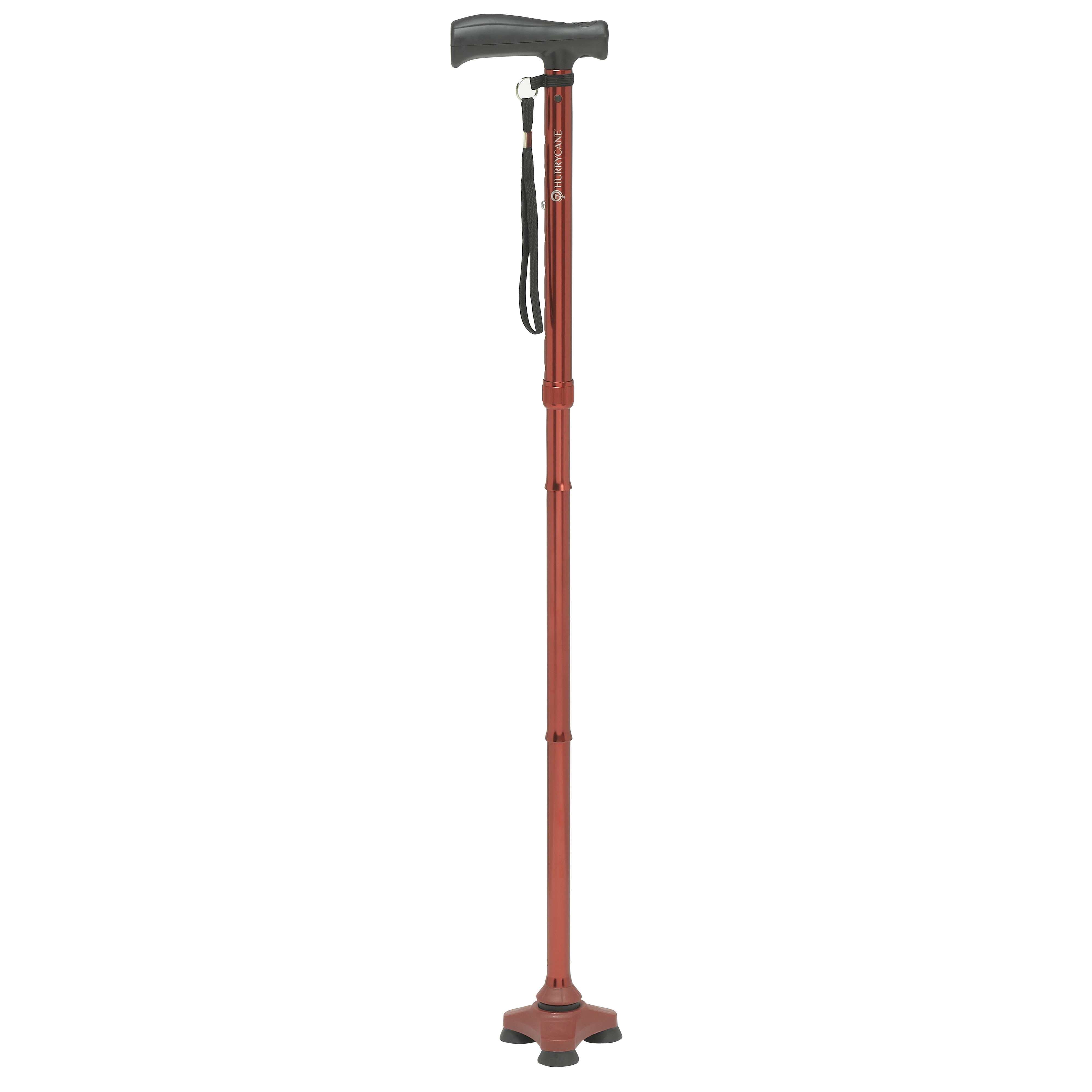 HurryCane Freedom Edition Folding Cane with T Handle, Red