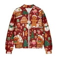 thumbnail image 4 of DISNIMO Christmas Tree Printed Sweatshirts for Women Snowman Printed Jackets Coat Zip Up Outwear Casual Sweatshirt Jacket with Pockets, 2XL, 4 of 7