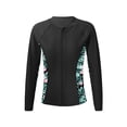 thumbnail image 5 of Zaldita Modest Full Body 2 Pcs Swimsuit for Big Girls Floral Upf 50+ Top with Leggings Rashguard Sets Black 12, 5 of 7