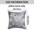 thumbnail image 7 of REGALWOVEN Tropical Leaf Jacquard Pillow Cover Set of 2 Velvet Soft Cushion Case with Hidden Zipper for Couch Sofa Bed Blue 18" x 18", 7 of 7