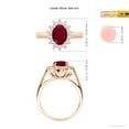 thumbnail image 4 of ANGARA Natural Princess Diana Inspired 1.25 ct Ruby Ring with Diamond Halo in 14K Rose Gold for Women (Size-8x6mm) | July Birthstone, Birthday, Anniversary, Jewelry Gift for Women | Natural Ruby Ring, 4 of 9