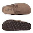 thumbnail image 3 of Comwarm Genuine Suede Clogs for Women, Memory Foam Cork Footbed Potato Slip on Leather Shoes, Mocha, 3 of 7