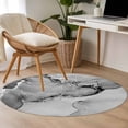 thumbnail image 4 of Gray Abstract 3FT Round Area Rugs for Living Room Silver Marble Ripples Clouds Luxury Fluid Art Ultra-Thin Non-Slip Round Rugs Machine Washable Low Pile Circle Carpet for Bedroom Kitchen Nursery, 4 of 9